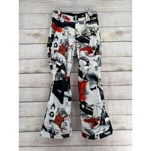 Ride x WK Interact Belltown All Over Print Snowboard Pants Mens S White Black
